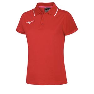 polo-femme-mizuno-training-rouge-blanc