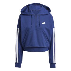 jn1944-sweatshirt-a-capuche-1-4-zip-femme-adidas-essentials-3-stripes-dkblue-white