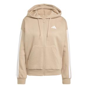 jx7706-sweatshirt-a-capuche-full-zip-femme-adidas-essentials-3-stripes-brown