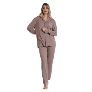 62617-0-000172-pyjama-ouvert-manches-longues-femme-admas-classic-soft-sleep-moka