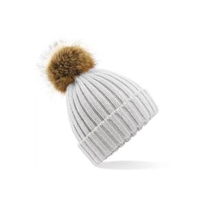 b412-lightgrey-bonnet-pom-pom-fausse-fourure-epais-femme-beechfield-light-grey-tu