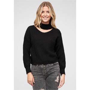 21116070-00007-pull-col-roule-et-col-en-v-femme-cloud5ive-noir