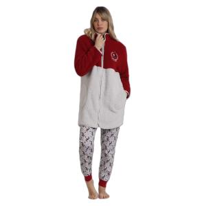 67145-0-000301-peignoir-chaud-manches-longues-femme-disney-king-mickey-rouge-gris