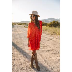 24122405-f662-robe-femme-freeman-t-porter-juna-blurred-flowers-tangerine-tango