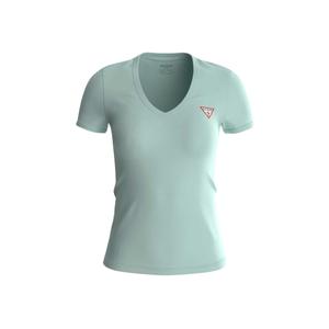 w2yi45-j1314-g8dd-t-shirt-col-v-femme-guess-mini-triangle-soft-mint