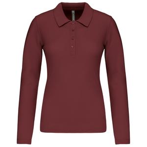 k257-wine-polo-femme-manches-longues-kariban-pique-rouge-bordeaux