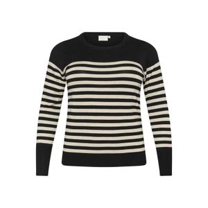 10582600-106347-pull-tricot-raye-femme-kaffe-curve-lizzy-black-feather-gray-mel-stripe