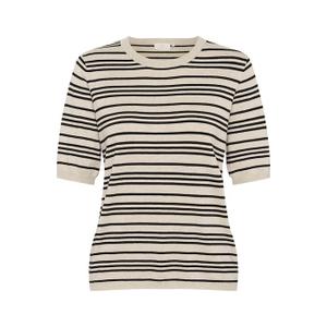 10508410-107232-blouse-en-tricot-a-rayrure-femme-kaffe-lizza-black-feather-grey-stripe