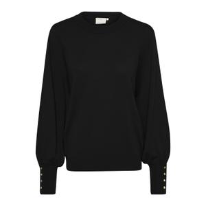 10508681-100121-pull-col-rond-boutonee-femme-kaffe-lizza-black-deep
