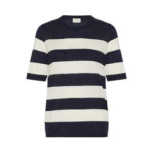 10509304-107457-blouse-en-tricot-femme-kaffe-loren-midnight-chalk-wide-stripe