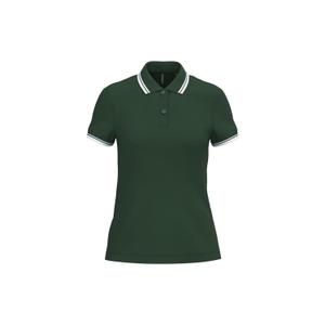 k273-forest-green-white-polo-a-liseres-contrastes-femme-kariban-forest-green-white