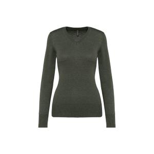 k966-greenmarbleheather-pull-col-v-femme-kariban-greenmarbleheather