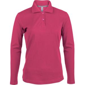 k244-fuchsia-polo-femme-manches-longues-kariban-rose-fuchsia