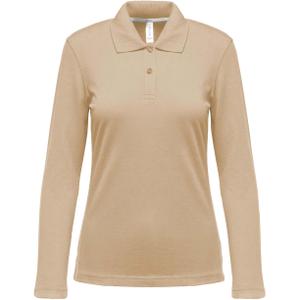 k244-lightsand-polo-femme-manches-longues-kariban-beige-clair