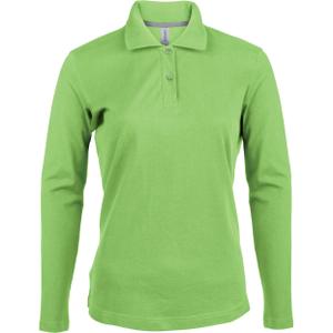 k244-lime-polo-femme-manches-longues-kariban-vert-fluo