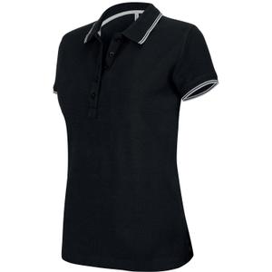 k251-black-lightgrey-white-polo-femme-manches-courtes-kariban-5-boutons-noir-gris-blanc
