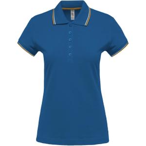k251-lightroyalblue-yellow-white-polo-femme-manches-courtes-kariban-5-boutons-bleu-royal-jaune-blanc