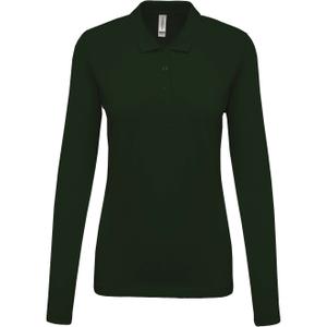 k257-kellygreen-polo-femme-manches-longues-kariban-pique-vert-fonce