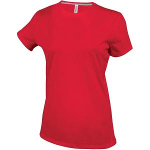 k380-red-t-shirt-femme-kariban-col-rond-coton-rouge