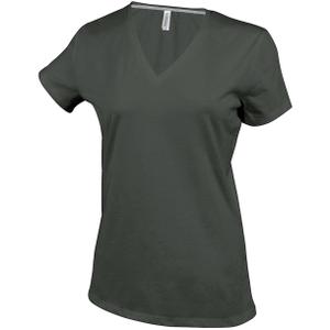 k381-darkkhaki-t-shirt-femme-cintre-kariban-col-v-vert-kaki-fonce
