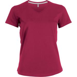 k381-fuchsia-t-shirt-femme-cintre-kariban-col-v-rose-fuchsia