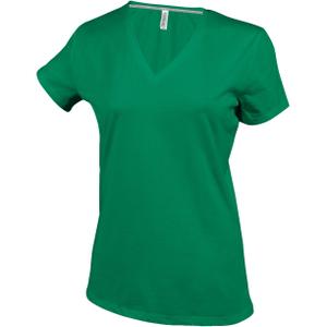 k381-kellygreen-t-shirt-femme-cintre-kariban-col-v-vert-fonce