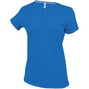 k381-lightroyalblue-t-shirt-femme-cintre-kariban-col-v-bleu-royal