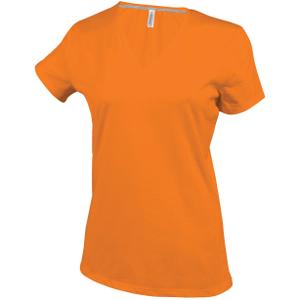 k381-orange-t-shirt-femme-cintre-kariban-col-v-orange
