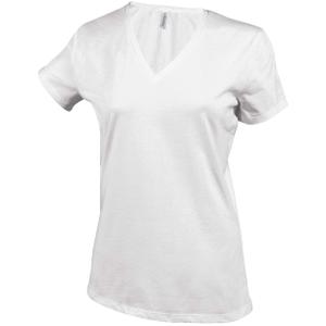 t-shirt-coton-femme-kariban-col-v-blanc-blanc