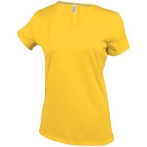 k381-yellow-t-shirt-femme-cintre-kariban-col-v-jaune