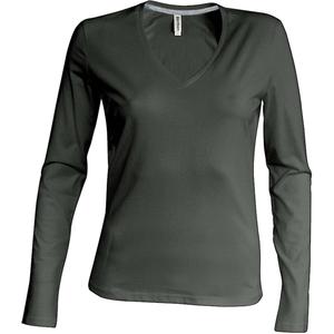 k382-darkkhaki-t-shirt-femme-manches-longues-kariban-col-v-vert-kaki-fonce