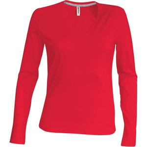 k382-red-t-shirt-femme-manches-longues-kariban-col-v-rouge