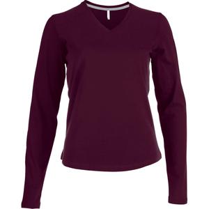 k382-wine-t-shirt-femme-manches-longues-kariban-col-v-rouge-bordeaux