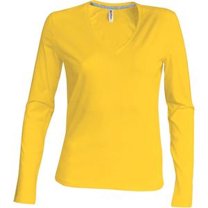 k382-yellow-t-shirt-femme-manches-longues-kariban-col-v-jaune