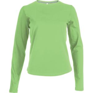 k383-lime-t-shirt-manches-longues-femme-kariban-col-rond-vert-fluo