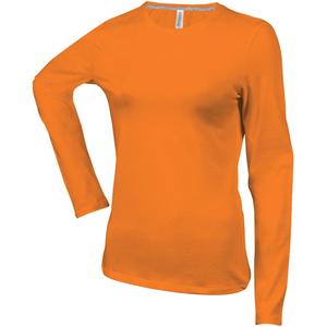 k383-orange-t-shirt-manches-longues-femme-kariban-col-rond-orange