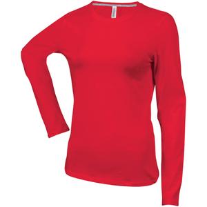 k383-red-t-shirt-manches-longues-femme-kariban-col-rond-rouge