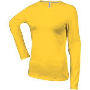 k383-yellow-t-shirt-manches-longues-femme-kariban-col-rond-jaune