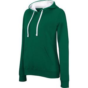 k465-lightkellygreen-white-sweatshirt-a-capuche-femme-kariban-contrastee-vert-fonce-blanc