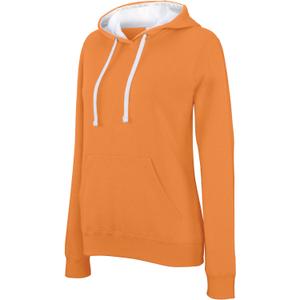 k465-orange-white-sweatshirt-a-capuche-femme-kariban-contrastee-orange-blanc