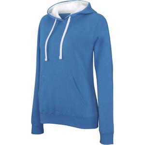 k465-tropicalblue-white-sweatshirt-a-capuche-femme-kariban-contrastee-bleu-clair