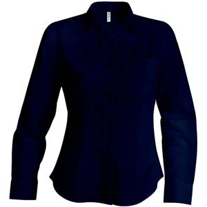 k542-navy-chemise-femme-manches-logues-kariban-popeline-bleu-marine