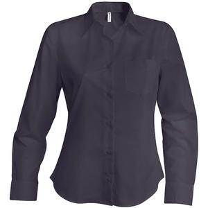 k542-zinc-chemise-femme-manches-logues-kariban-popeline-gris-fonce