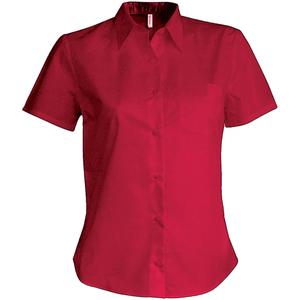 k544-classicred-chemise-femme-manches-courtes-kariban-popeline-rouge