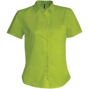 k548-burntlime-chemise-femme-manches-courtes-kariban-judith-vert-citron