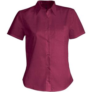 k548-wine-chemise-femme-manches-courtes-kariban-judith-rouge-bordeaux