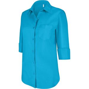 k558-brightturquoise-chemise-femme-kariban-manches-3-4-turquoise-fluo