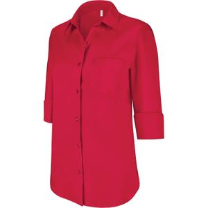 k558-classicred-chemise-femme-kariban-manches-3-4-rouge