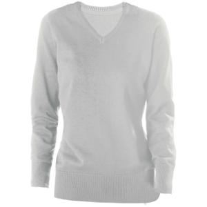 k966-greymelange-pull-femme-kariban-col-v-gris-clair