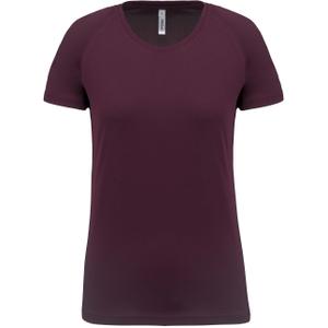 t-shirt-femme-manches-courtes-leger-proact-sport-rouge-bordeaux
